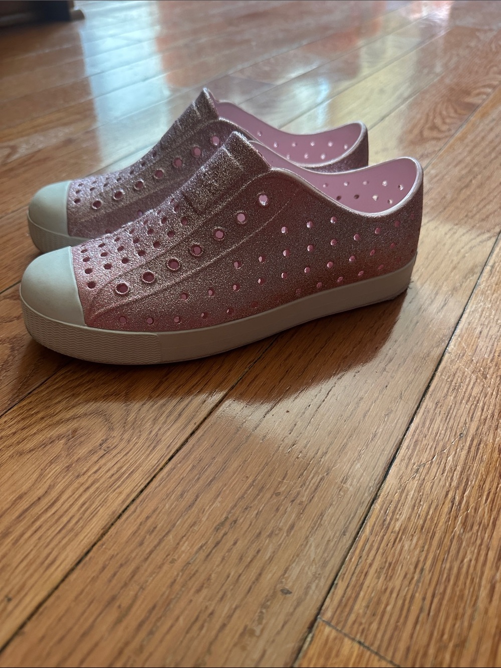 Native Kids Glitter Pink Slip-On Sneakers